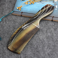 Wholesale Natural Yak Horn Comb, Large Wide-Tooth Beauty Hair Massage Comb for Women, Household Yak Horn Handle Comb