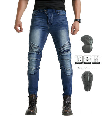 Pantalones vaqueros de la motocicleta de los hombres de la motocicleta directa de la fábrica pantalones casuales delgados pantalones de carreras pantalones de Harley resistentes a la caída