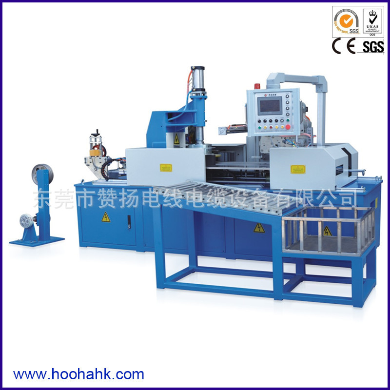 【赞扬专厂直销】电线电缆高速成圈包膜机全自动摇盘包膜一体机