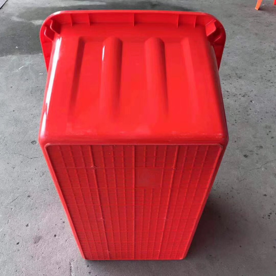 蓝色塑料方形水箱590*430*330mm新料塑胶注塑方箱70L养鱼海鲜箱