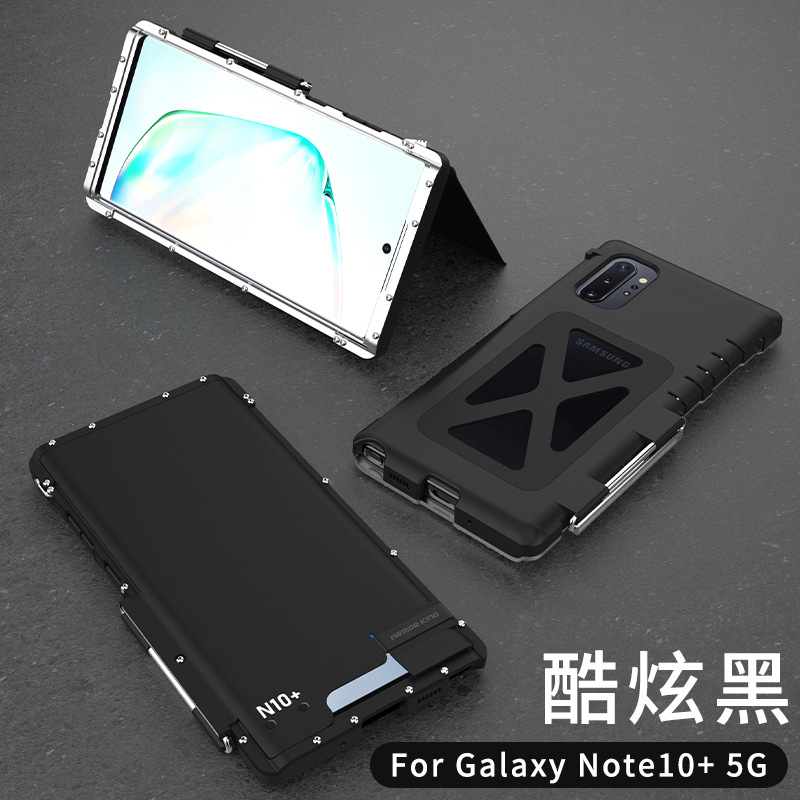 Armor King Iron Man Luxury Shockproof Stainless Steel 360° Rotating Metal Flip Case Cover for Samsung Galaxy Note 10 Plus & Samsung Galaxy Note 10