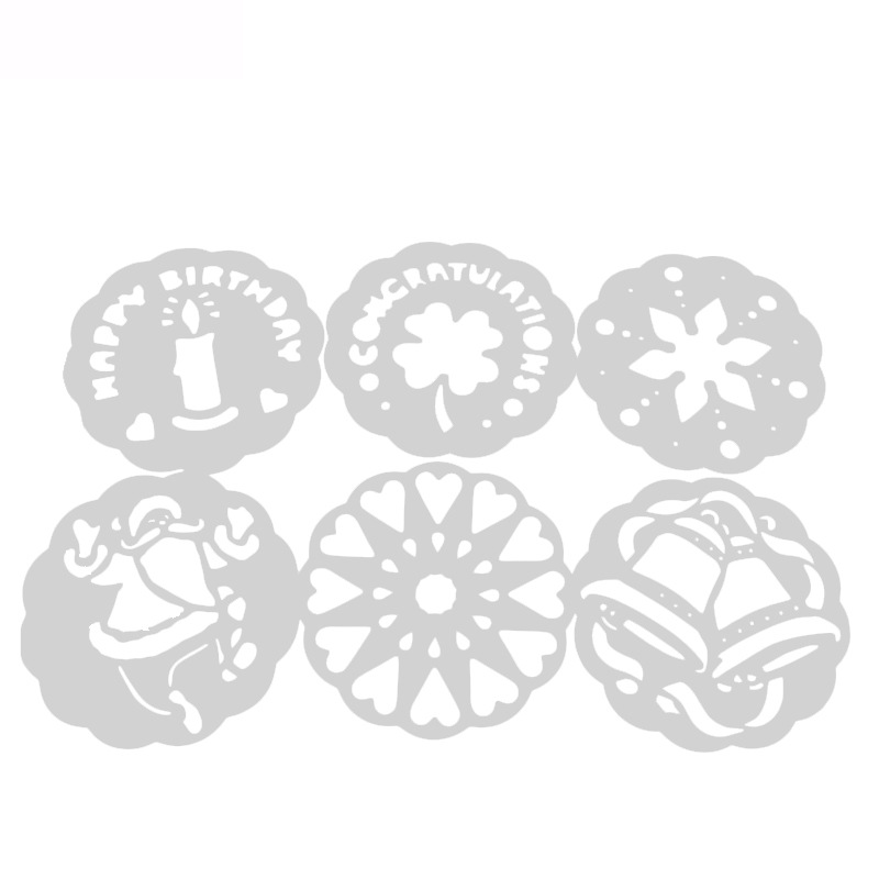 优质 白色6件套喷花模 蛋糕喷花模 印花模 糖粉筛 西点装饰