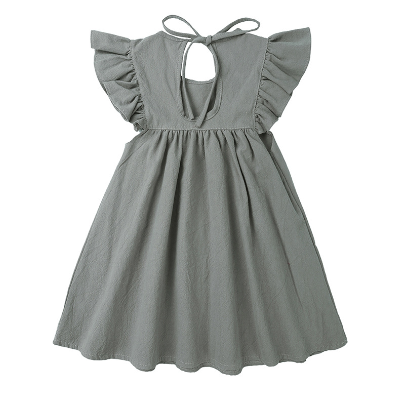 Elegante Color Sólido Algodón Vestidos Para Niñas display picture 4