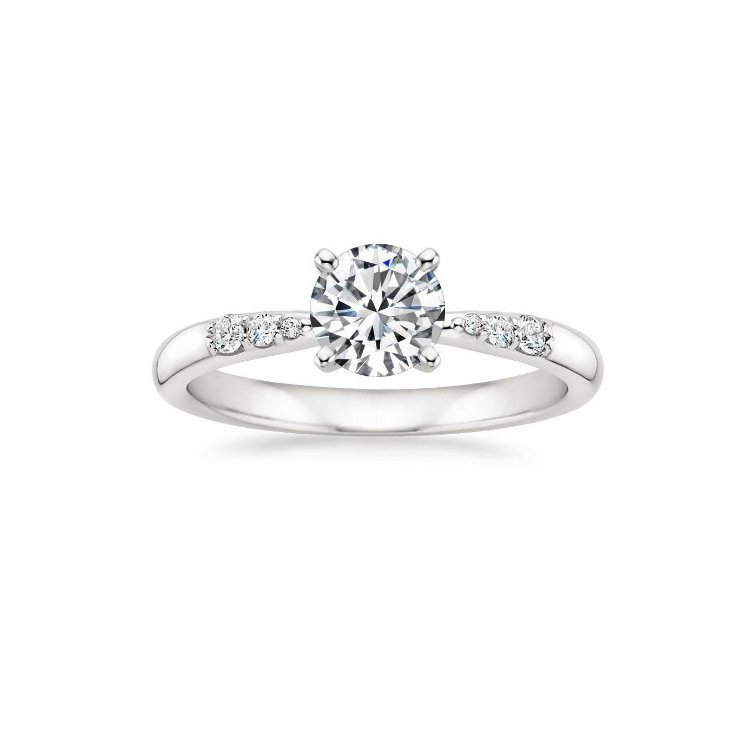 18K Platinum Diamond Ring marry birthday Girlfriend 50 Diamond ring wedding ring attach GIA certificate