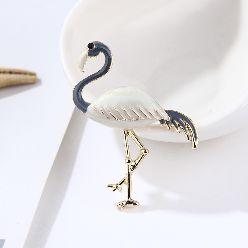 Flamingo Pattern Women'S Gender Simple Style Pin Flamingo Alloy Enamel Women'S Brooches