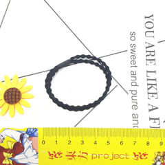 Two-in-One Leather Hair Tie, Korean Style Fresh and Clean Headband, Elastic Rubber Band Hair Tie, Two Strands Bamboo Joint Black Hair Tie