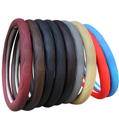 Car Leather Steering Wheel Cover All-Season Universal Dynamic Fiber Leather embossed Model Direct Manufacturer Sale Wholesale