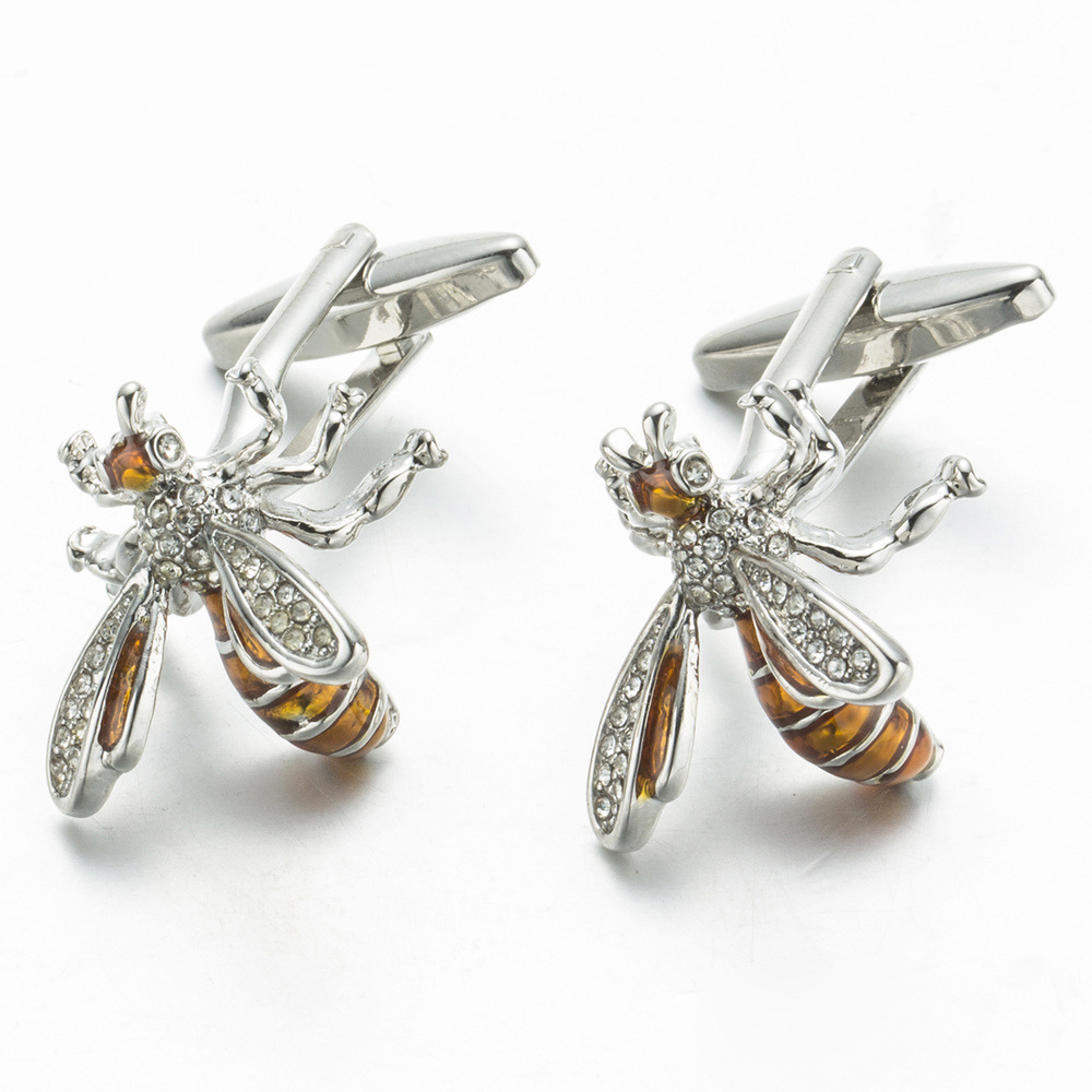 Cuffs yellow bee crystal cufflinks sexy...