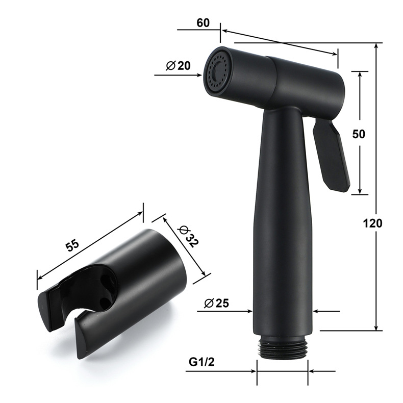 HIDEEP Black Toilet Spray Gun Set, Stainless steel Sanitary faucet, Copper Spray gun, Toilet Flusher HI09021A Application Scenario