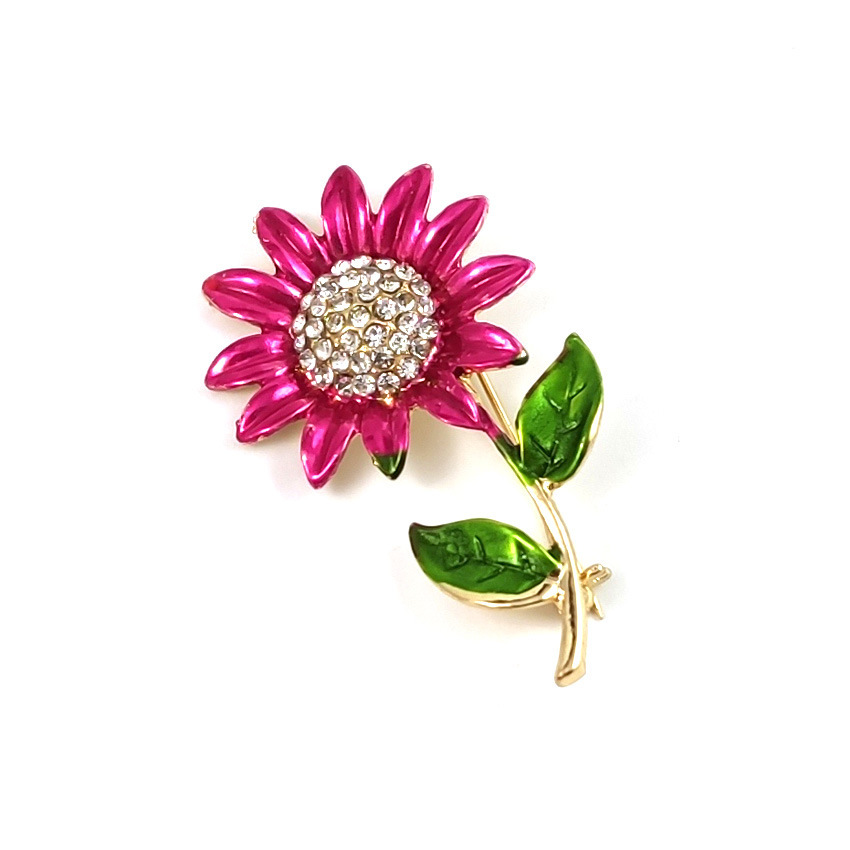 Europe and America Cross border Specifically for alloy Diamond high-grade Sunflower Clothing Sun flower Brooch fashion Retro Botany Pin