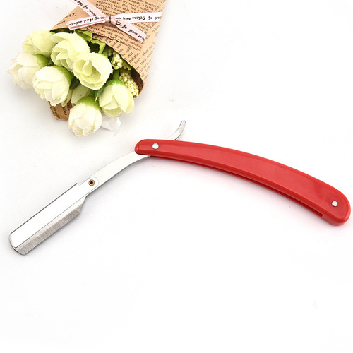 Stainless steel old-fashioned razor manual razor hairdressing razor plastic folding manual barber razor shaver