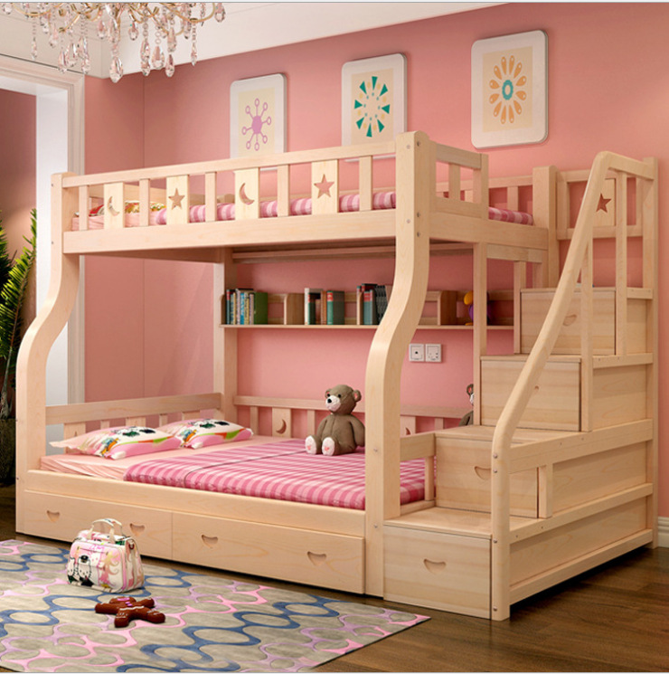 Manufactor Direct selling solid wood Children bed Bunk beds multi-function height On the bed double-deck bed Custom-made bed