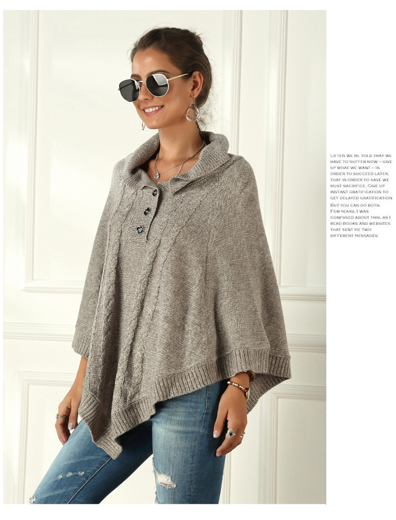 new large size knitted shawl cloak loose sweater  NSYH9723