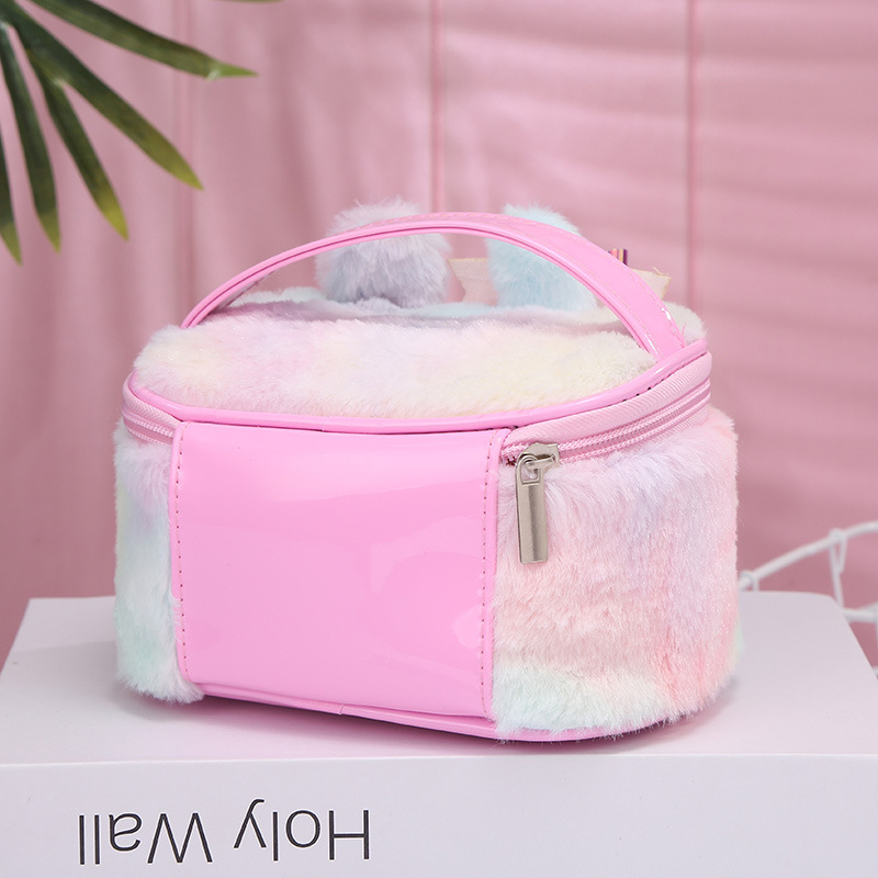 Wholesale of large-capacity cosmetic bags for cats and rabbits in foreign trade, pu leather cute hand-held bags, and storage bags for girls and children detail image 11