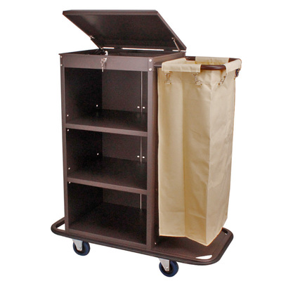 工廠批發帶蓋鐵板烤漆雙邊客房服務車酒店單邊布草車手推房口車