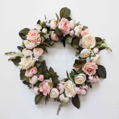 Amazon simulation rose Artificial flower Door trim Wall hangings Wall hanging Wedding celebration decorate Home Furnishing a living room bedroom Decoration
