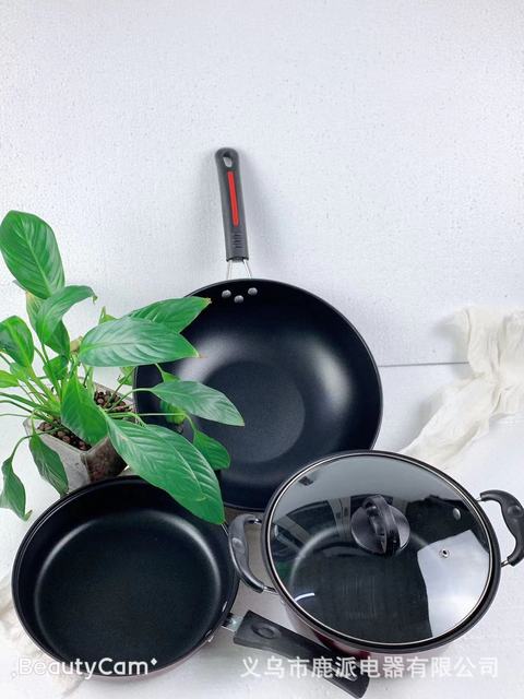 Hao Li phần dày hơn ba mảnh cookware bộ chảo chảo không dính quà tặng dụng cụ nấu bán buôn quà nồi Bộ dụng cụ nấu ăn