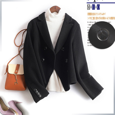 Autumn and winter new pattern Double-sided it wool overcoat have cash less than that is registered in the accounts Self cultivation Lapel Double-breasted Fur coat Manufactor Direct selling