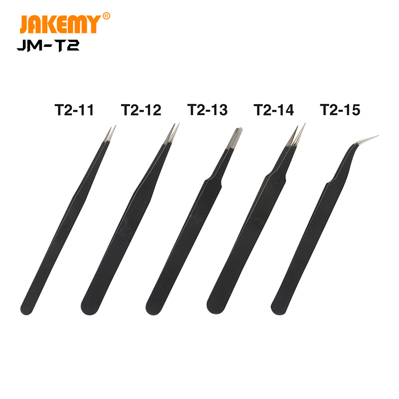 JM-T2防静电不锈钢镊子 维修贴膜DIY小工具 拆机精密尖头弯头镊子