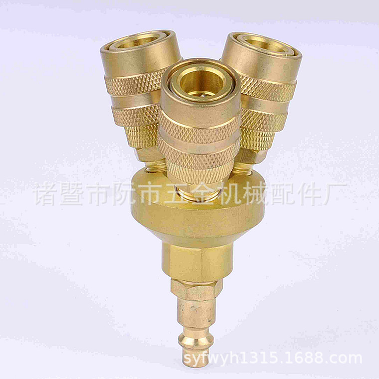 NPT 1/4圆三叉接头 高档SMY空压机气管接头 多管路气动快速接头