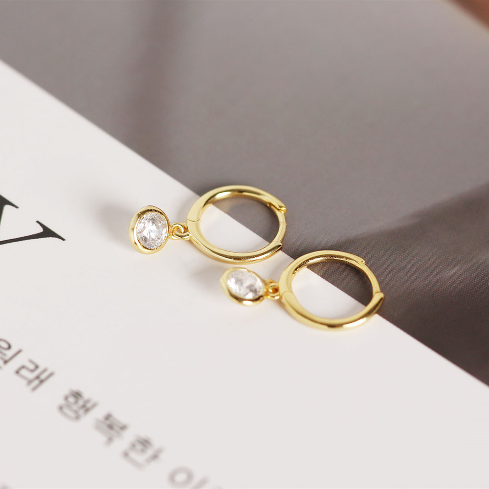 Geometric Fashion 925 Sterling Silver Gem Plating Earrings display picture 10