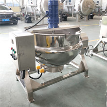 现货供应奶枣棉花糖裹糖设备 不锈钢炒菜搅拌锅 可倾式熬汤夹层锅