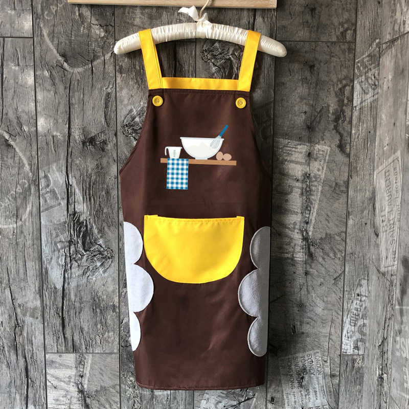 Delantal de mano borrable impermeable toalla de mano bata casa cocina a prueba de aceite moda coreana adulto cintura creativa personalizada