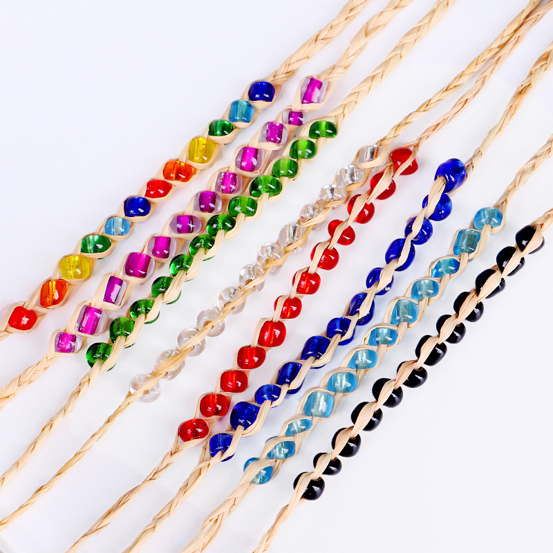 Ethnic Style Solid Color Straw Crystal Womenu0027S Bracelets 1 Piece