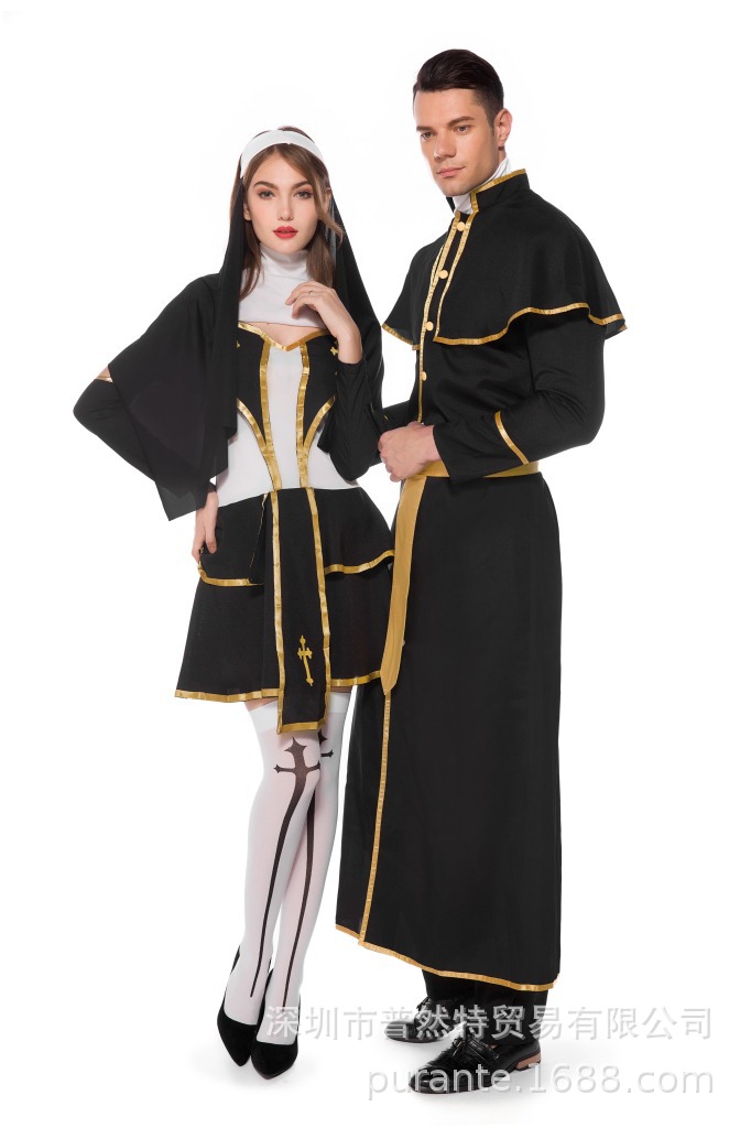 万圣节服装成人话剧万圣圣母玛利亚耶稣神父教父传教士修女衣服-阿里巴巴