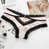 Vignycore European version of sexy lace low -waist hollow drill big underwear foreign trade cross -border slide cotton crotch