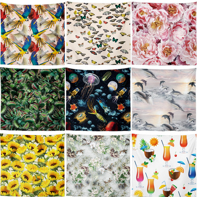 色彩搭配挂画多功能挂毯可做沙滩巾桌布热升华技术水洗不褪色|ru