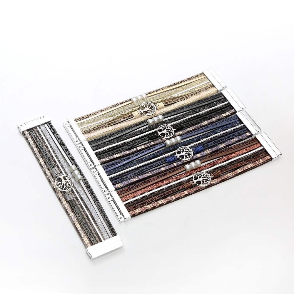 Damen Perlen Armband Mit Magnetverschluss Aus Leder_voghion.com
