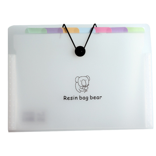 Customized office rainbow accordion bag pp transparent a4 folder student test paper file storage accordion bag wholesale