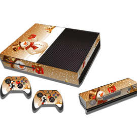 适用微软XBOX ONE游戏机贴纸 圣诞图标漫威炫彩保护膜个性化图片