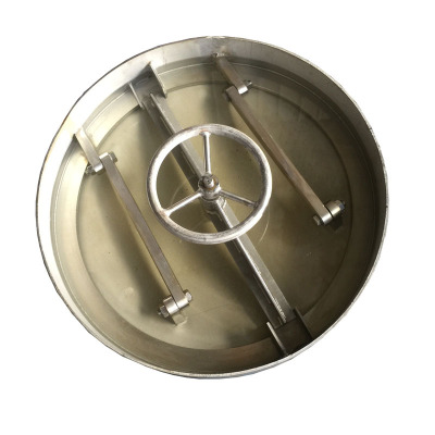 不锈钢304材质槽侧人孔 内开式三连杆圆手轮压力人孔|ms
