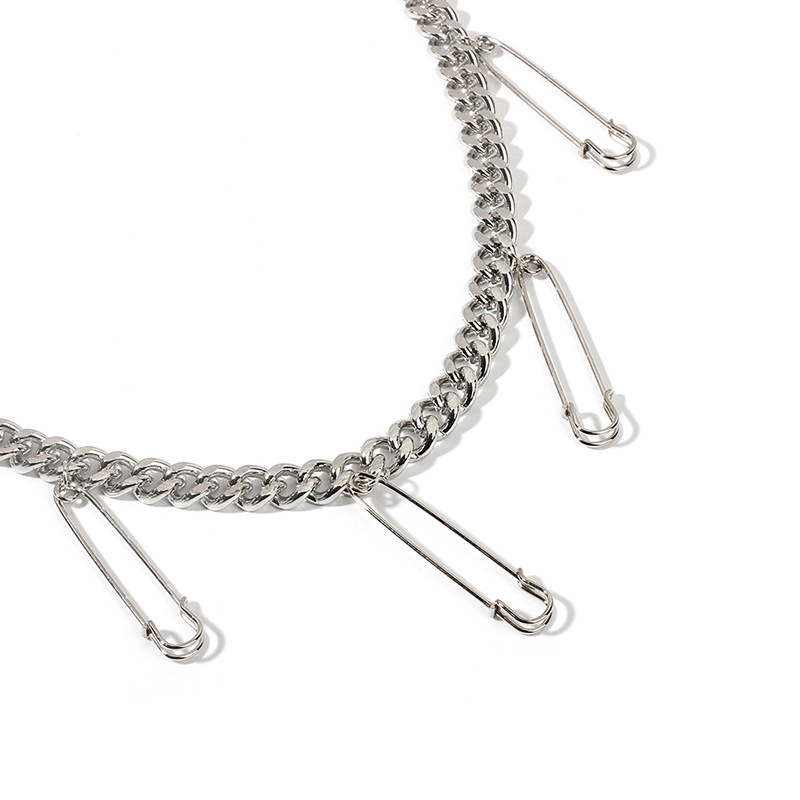 128g Weight Waist Chain Classification Alloy Material Unisex Gender Hip-Hop Style Silver Color New Fashion  Trend Paper Clip  Hip Hop Belt Pants Chain 8