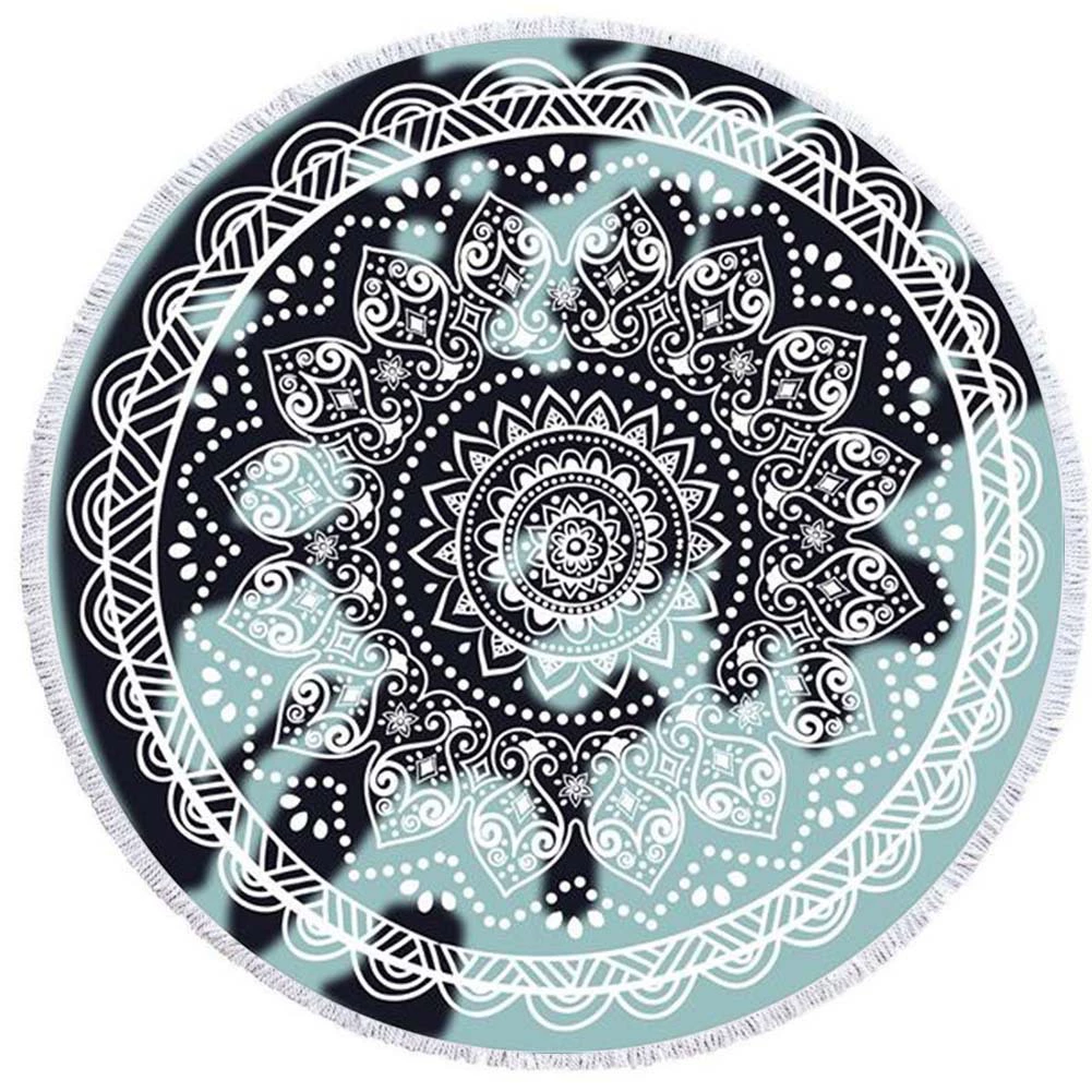 2 день мода волосы Мандала круглый печатных пляжное полотенце из микрофибры пляж Подушка 150 кисточкой края