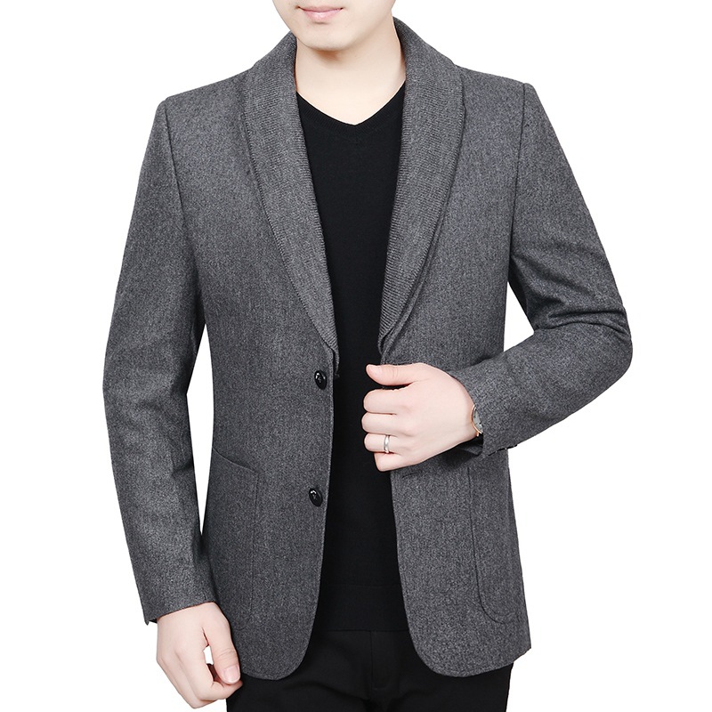 2021 Spring and autumn season new pattern business affairs men's wear middle age man leisure time suit Thin section man 's suit Woolen coat dad