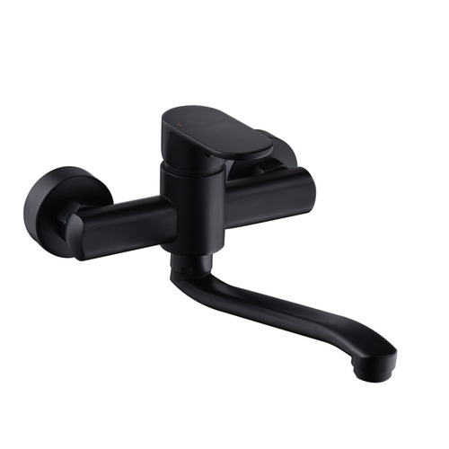 Black in-wall kitchen hot and cold faucet sink basin balcony laundry pool in-wall household faucet
