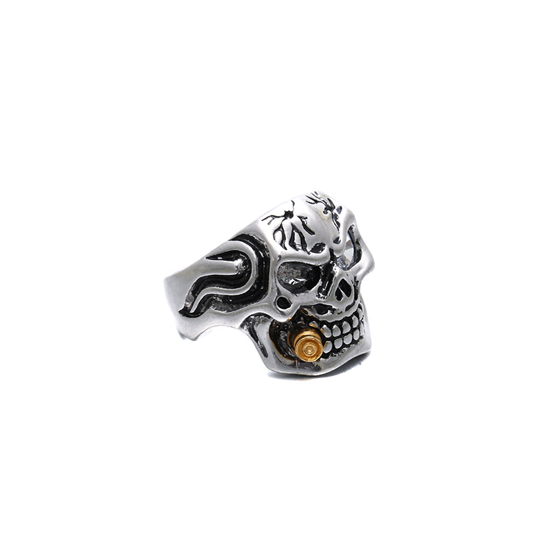 Alloy Material Gothic Ethnic Style Cool Style Skull Alloy Plating Inlay Rhinestones Halloween Men's Rings