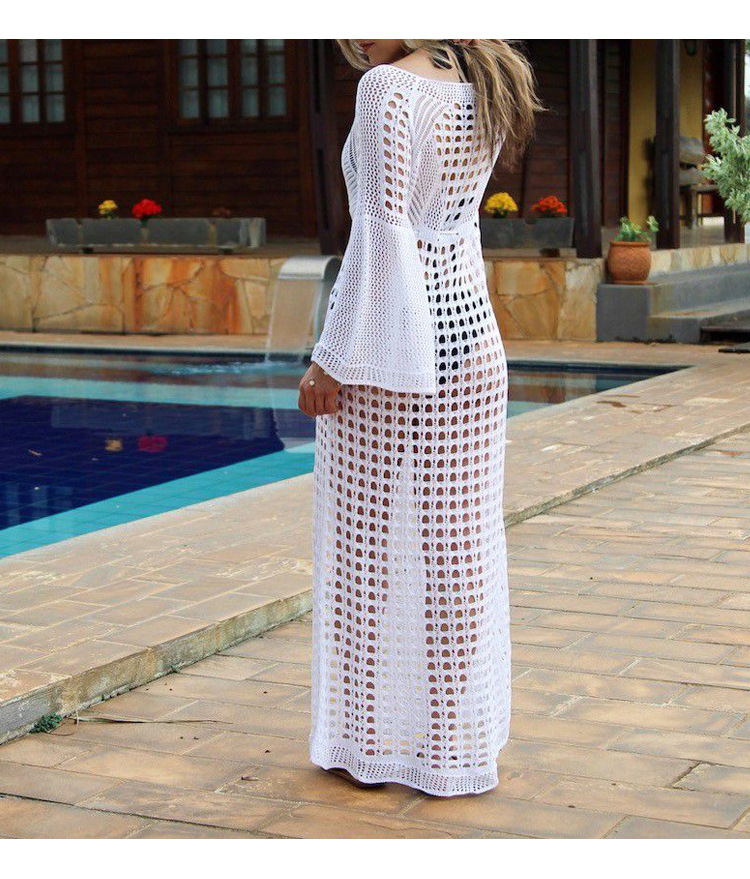 318g Weight Long Sleeve Sleeve Length Nylon Material Solid Color Pattern Women's Beach Solid Color Cover Ups