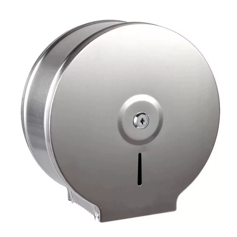 Коробка для бумаги в большом рулоне из нержавеющей стали Гостиничная квартира Общественное место Ванная комната Круглый замок Держатель для ткани Водонепроницаемое ведро для матовой бумаги