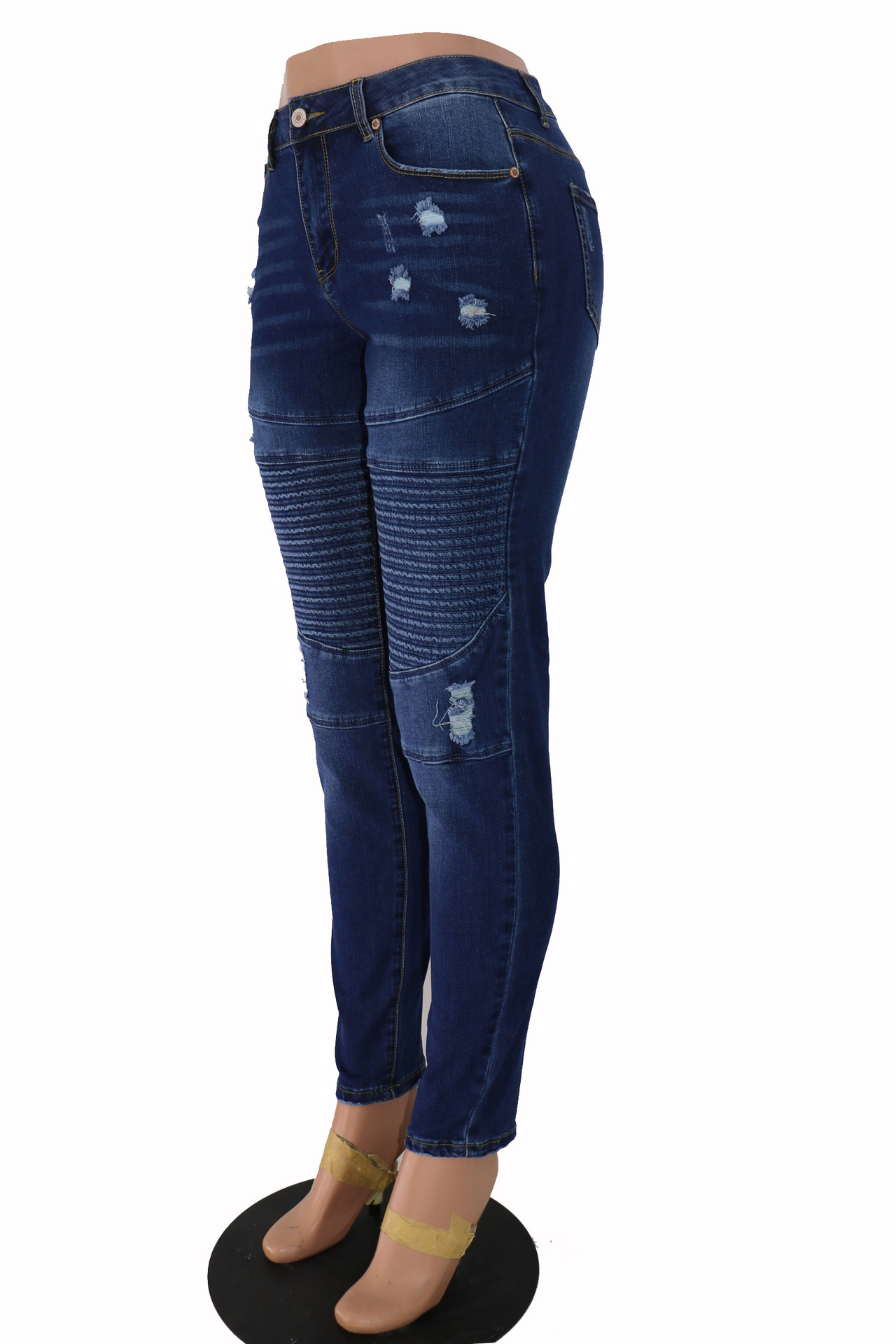 Women's Straight Leg Jeans With Hip Lift Effect For Women_voghion.com