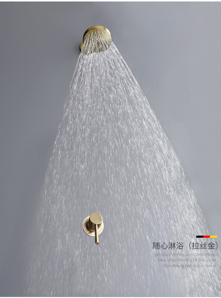 Concealed wall-mounted shower head set, stainless steel brushed gold shower head, simple LA2004 Item Picture