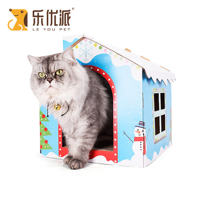 Patent cat house toy Pet Supplies customized diy Large Cat litter Foldable Corrugated paper Scratching