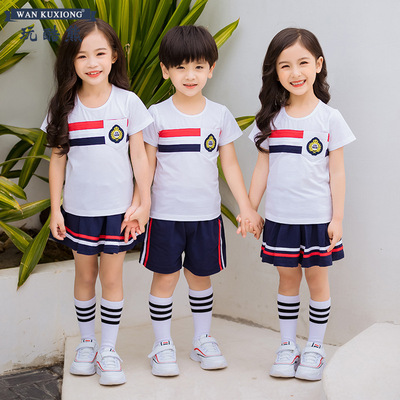 儿童园服夏款2019小学生校服老师运动服新款幼儿园宝宝班服纯棉套|ru