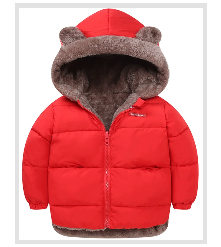 light summer jacket fashion winter boys jacket New children's coat little devil winter boy Cartoon bear print decoration baby hooded cotton jacket cheap winter coats