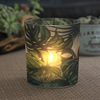 Nordic green plant print glass candlestick DIY fragrant candle cup romantic candlelight dinner pen holder decoration ins