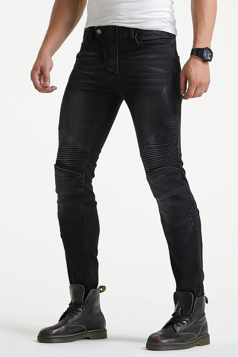 Pantalones vaqueros de la motocicleta de los hombres de la motocicleta directa de la fábrica pantalones casuales delgados pantalones de carreras pantalones de Harley resistentes a la caída