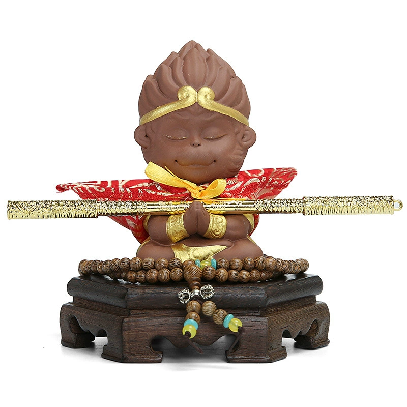 Оптовые чайные питомцы борются с Буддой Qi Tian Da Shengmei Monkey King Wukong Golden Hoe, креативная Zisha чайная церемония аксессуары
